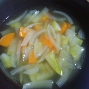 ミックスベジタブル＋野菜のコンソメスープ